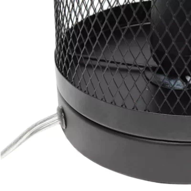 All the Rages Black Mesh Cylindrical Steel Metal Table Lamp