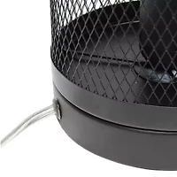 All the Rages Black Mesh Cylindrical Steel Metal Table Lamp