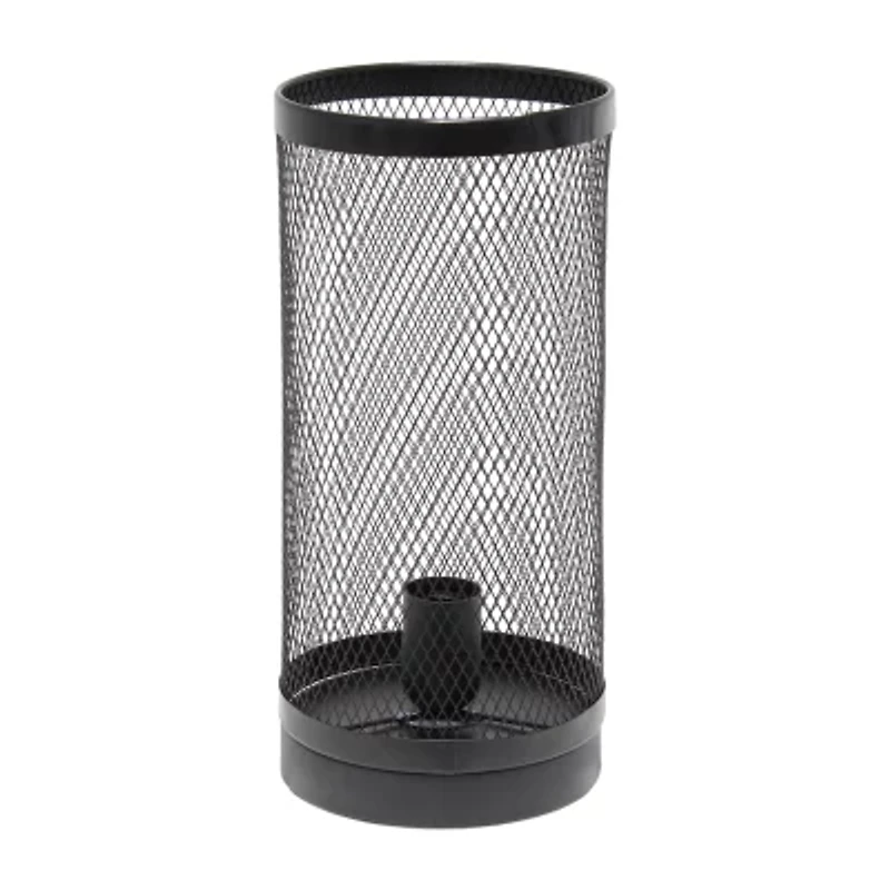 All the Rages Black Mesh Cylindrical Steel Metal Table Lamp