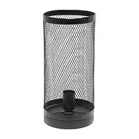 All the Rages Black Mesh Cylindrical Steel Metal Table Lamp