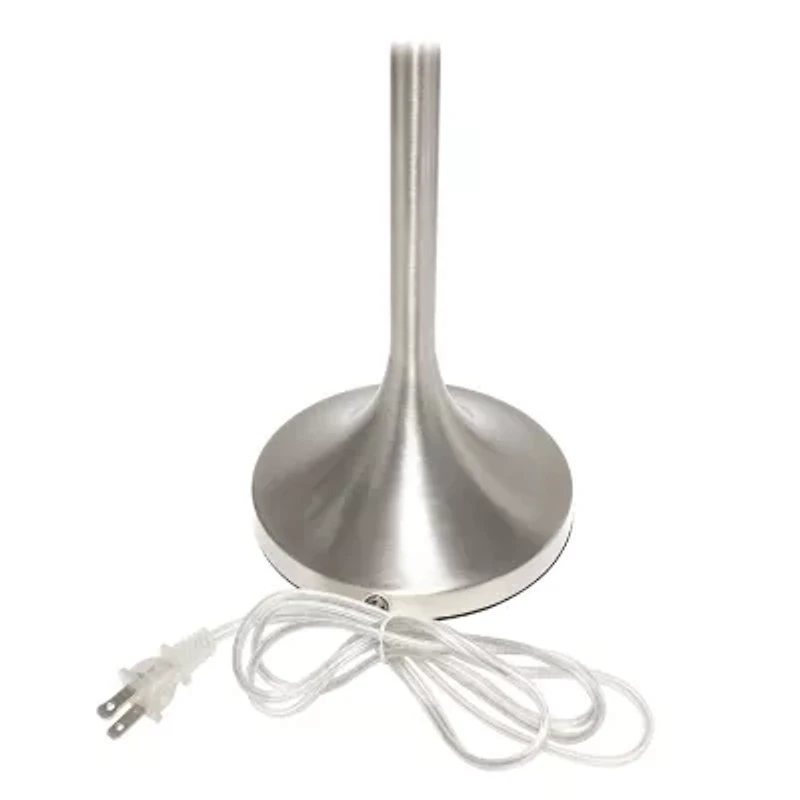 All the Rages Brushed Nickel Tapered With Black Shade Metal Table Lamp