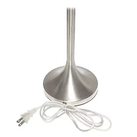 All the Rages Brushed Nickel Tapered With Black Shade Metal Table Lamp