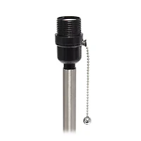 All the Rages Brushed Nickel Tapered With Black Shade Metal Table Lamp