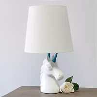 All the Rages Blue Sparkling Unicorn Resin Table Lamp