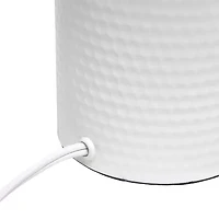 All the Rages Black And White Hammered Usb Metal Table Lamp