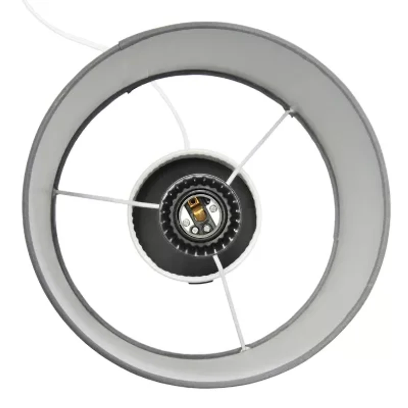 All the Rages Black And White Hammered Usb Metal Table Lamp