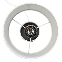 All the Rages Black And White Hammered Usb Metal Table Lamp