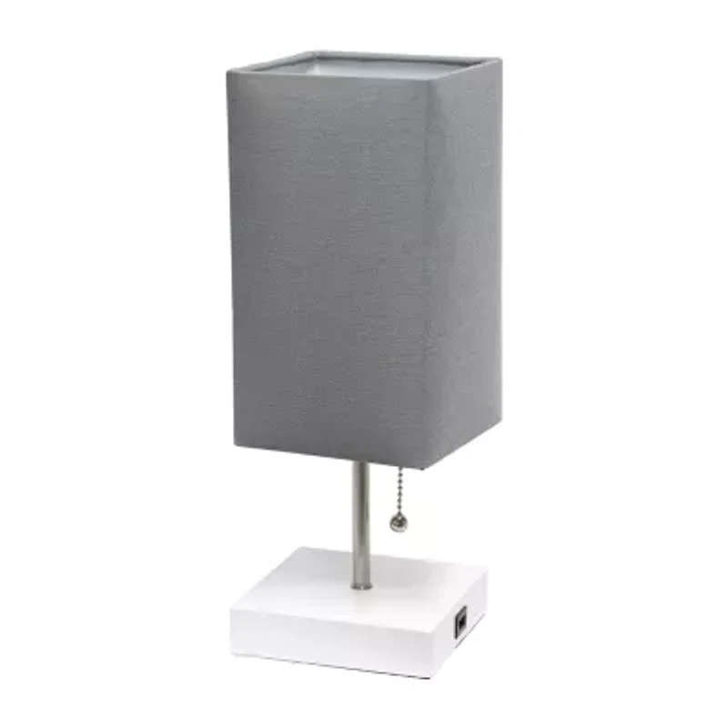 All the Rages Brushed Nickel And Brass Petite Stick Metal Table Lamp