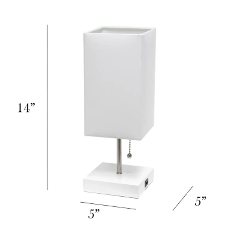 All the Rages Brushed Nickel And Brass Petite Stick Metal Table Lamp