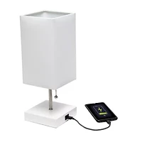 All the Rages Brushed Nickel And Brass Petite Stick Metal Table Lamp