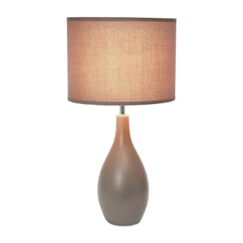 Oval Bowling Pin Base Ceramic Table Lamp