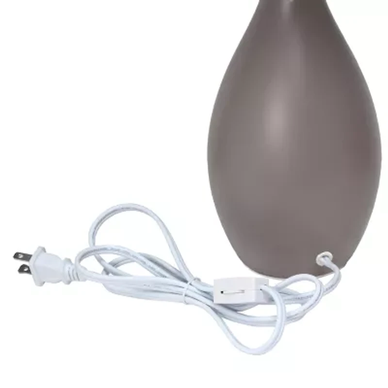 Oval Bowling Pin Base Ceramic Table Lamp