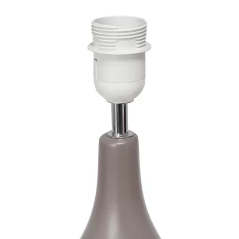 Oval Bowling Pin Base Ceramic Table Lamp