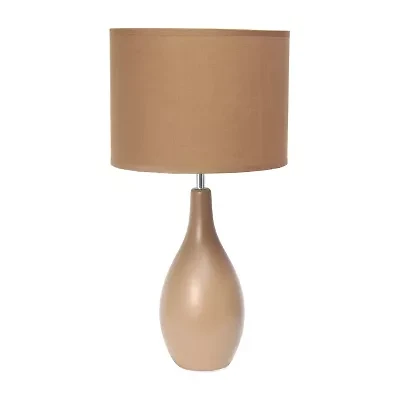 Oval Bowling Pin Base Ceramic Table Lamp