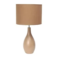 Oval Bowling Pin Base Ceramic Table Lamp