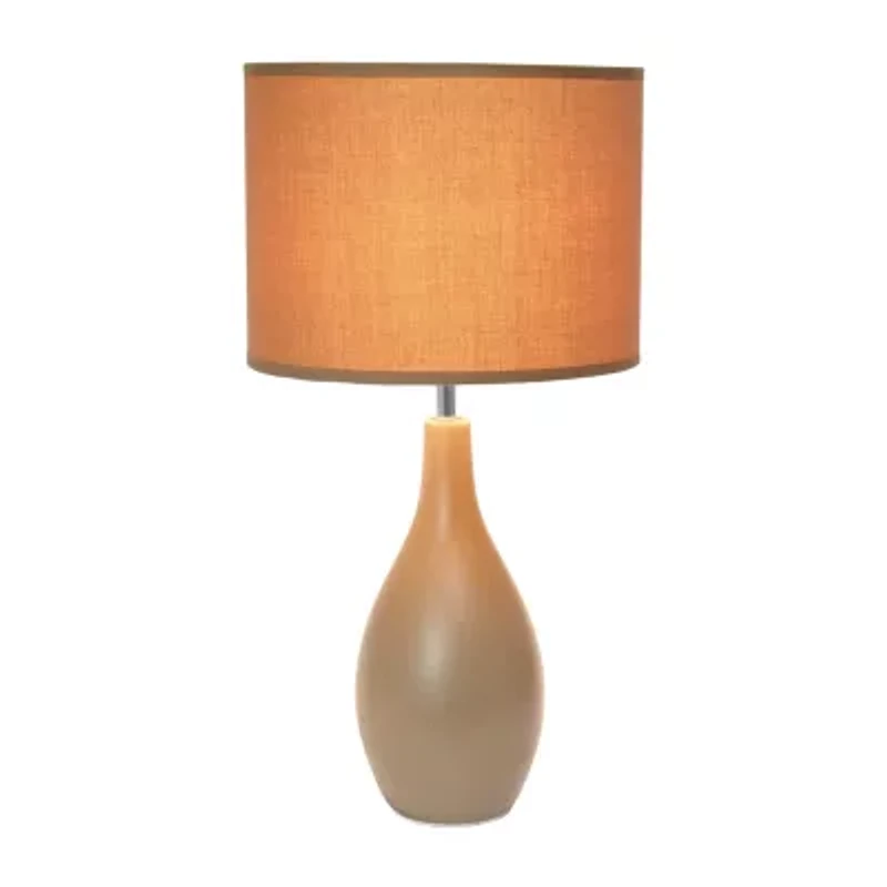Oval Bowling Pin Base Ceramic Table Lamp