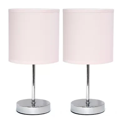 Simple Designs Mini Basic 2 pc Table Lamp Set