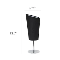 All the Rages Black Mini Chrome With Angled Shade Metal Table Lamp
