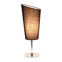 All the Rages Black Mini Chrome With Angled Shade Metal Table Lamp