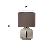 Simple Designs Glass Table Lamp with Fabric Shade