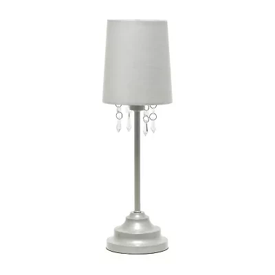 Table Lamp with Fabric Shade and Hanging Acrylic Beads