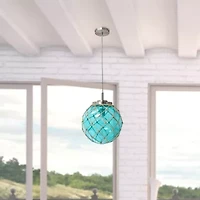 All the Rages Aqua Glass Buoy Hanging Pendant Light