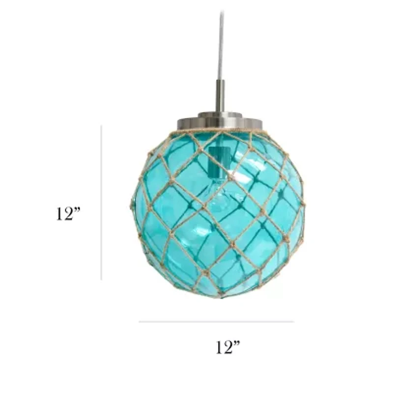 All the Rages Aqua Glass Buoy Hanging Pendant Light
