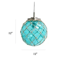 All the Rages Aqua Glass Buoy Hanging Pendant Light