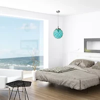 All the Rages Aqua Glass Buoy Hanging Pendant Light