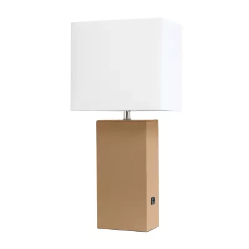 Modern Leather Table Lamp with USB