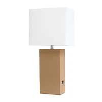 Modern Leather Table Lamp with USB