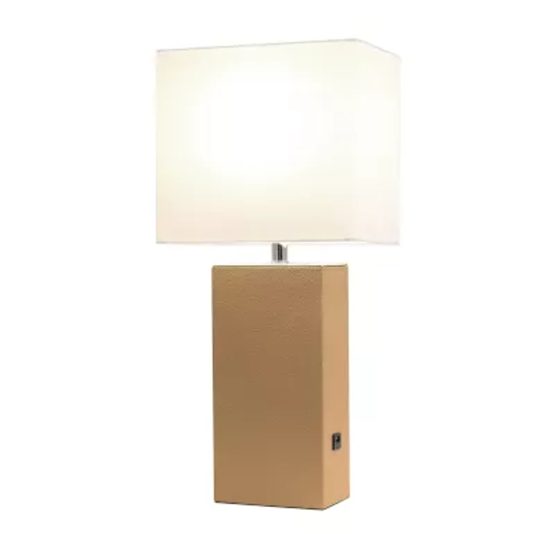 Modern Leather Table Lamp with USB