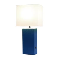 Modern Leather Table Lamp with USB