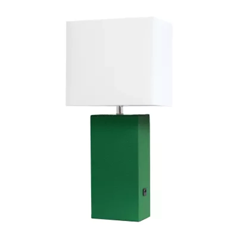 Modern Leather Table Lamp with USB