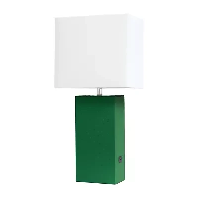 Modern Leather Table Lamp with USB