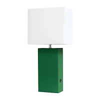 Modern Leather Table Lamp with USB