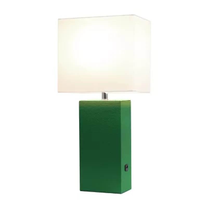 Modern Leather Table Lamp with USB