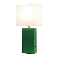Modern Leather Table Lamp with USB