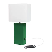 Modern Leather Table Lamp with USB