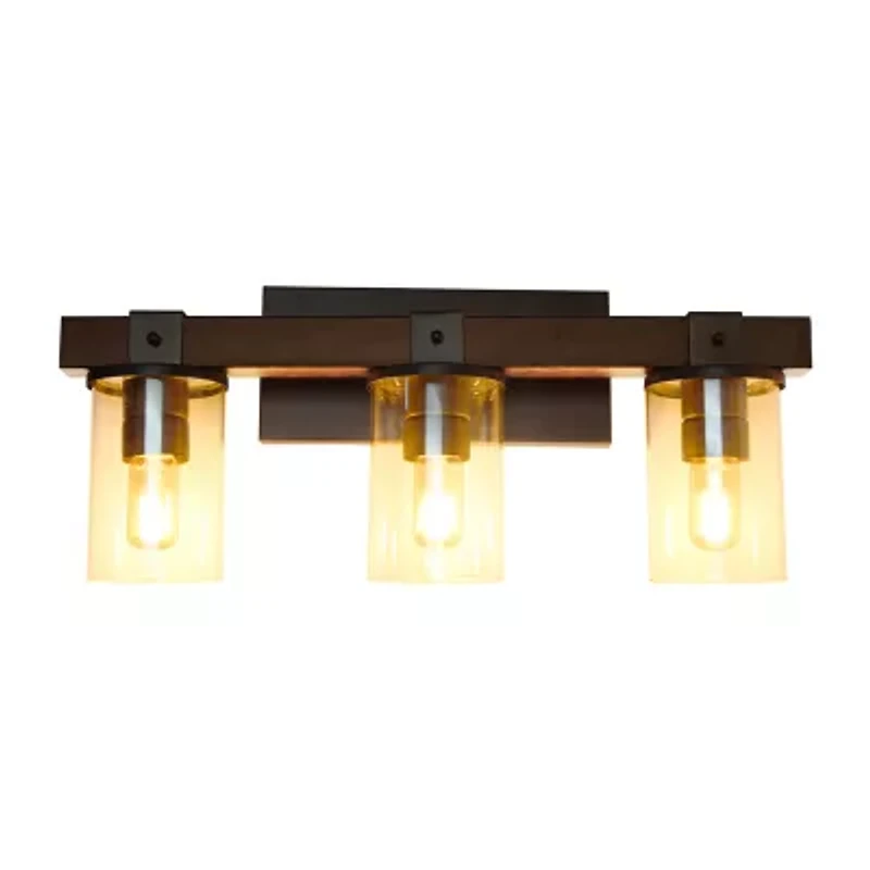 All the Rages 3-Light Vanity With Restored Wood Look Light