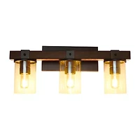 All the Rages 3-Light Vanity With Restored Wood Look Light