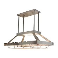 All the Rages Brushed Nickel 2 Light Led Overhead Wine Rack Pendant