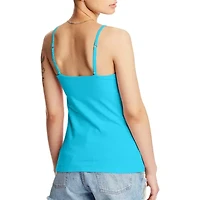 Hanes Women's Stretch Cotton Cami With Built-In Shelf Bra