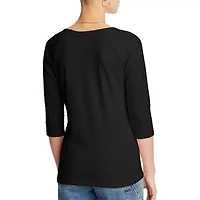 Hanes Womens Round Neck 3/4 Sleeve Active T-Shirt