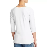 Hanes Womens Round Neck 3/4 Sleeve Active T-Shirt