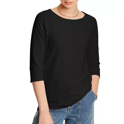 Hanes Womens Round Neck 3/4 Sleeve Active T-Shirt