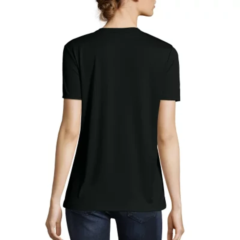 Hanes Womens Cool-DRI V Neck Short Sleeve Performance T-Shirt