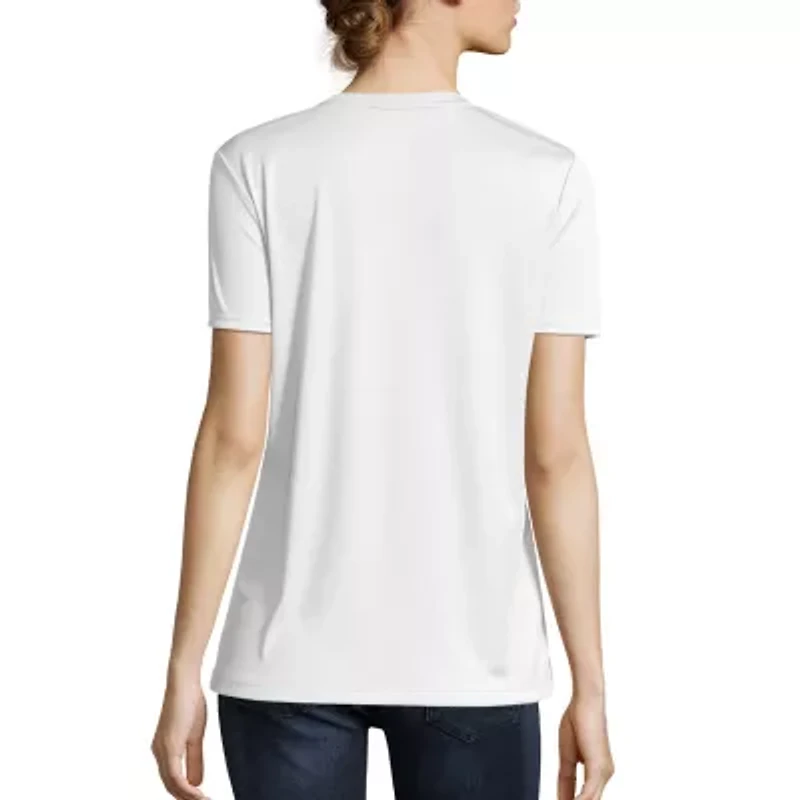 Hanes Womens Cool-DRI V Neck Short Sleeve Performance T-Shirt
