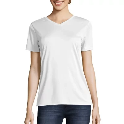 Hanes Womens Cool-DRI V Neck Short Sleeve Performance T-Shirt