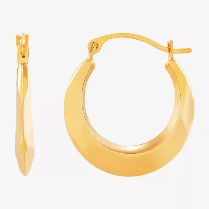 Womens 14K Gold 20mm Round Hoop Earrings